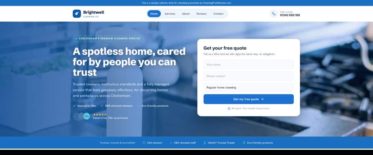 pay monthly website examples, a five page site with a gallery